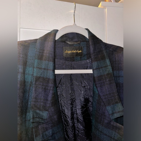 80’s Vintage Giorgio Sant Angelo 100% pure wool plaid blazer jacket - Picture 2 of 7